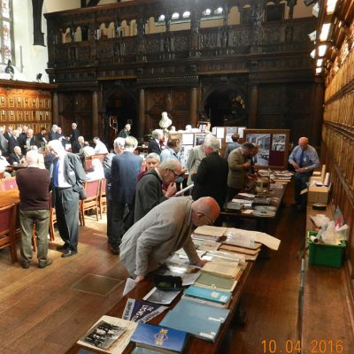 Inspecting some of the Memorabilia