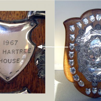 The Lyons Departmental Level Cricket Shield . The first entry is for the 1921 winners, Accounting, and the last entry for 1967  - winners LEO Hartree House